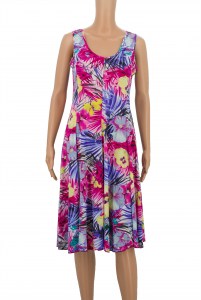 Sleeveless summer party dress floral printed