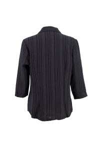 woman stripped 3/4 sleeve wash and wear classic Blouse 